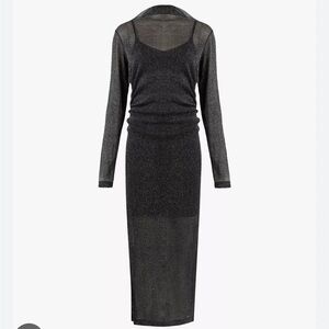 NWT All Saints Francesco Metallic party Dress